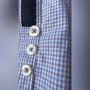 David Donahue - Blue/Multi - 17-34/35 Long Sleeve Dress Shirt